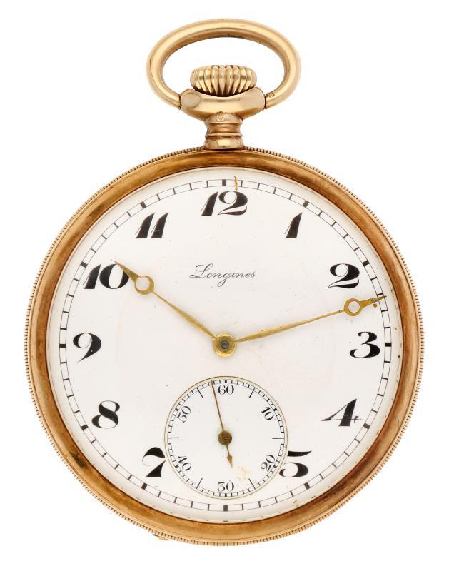 Zakhorloge Longines goud - Herenzakhorloge - Handopwindbaar - Ca. 1915.