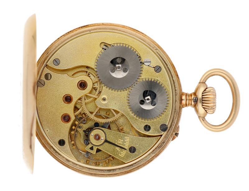 Zakhorloge IWC goud - Herenzakhorloge - Handopwindbaar - Ca. 1900.