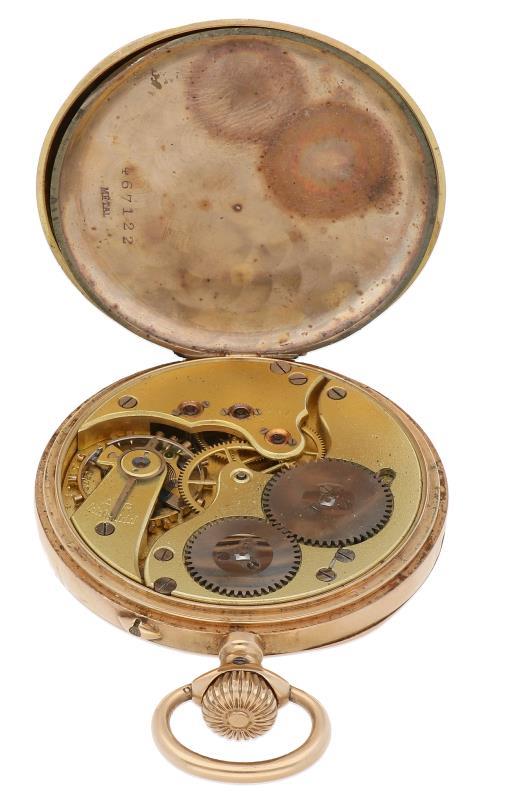 Zakhorloge IWC goud - Herenzakhorloge - Handopwindbaar - Ca. 1900.