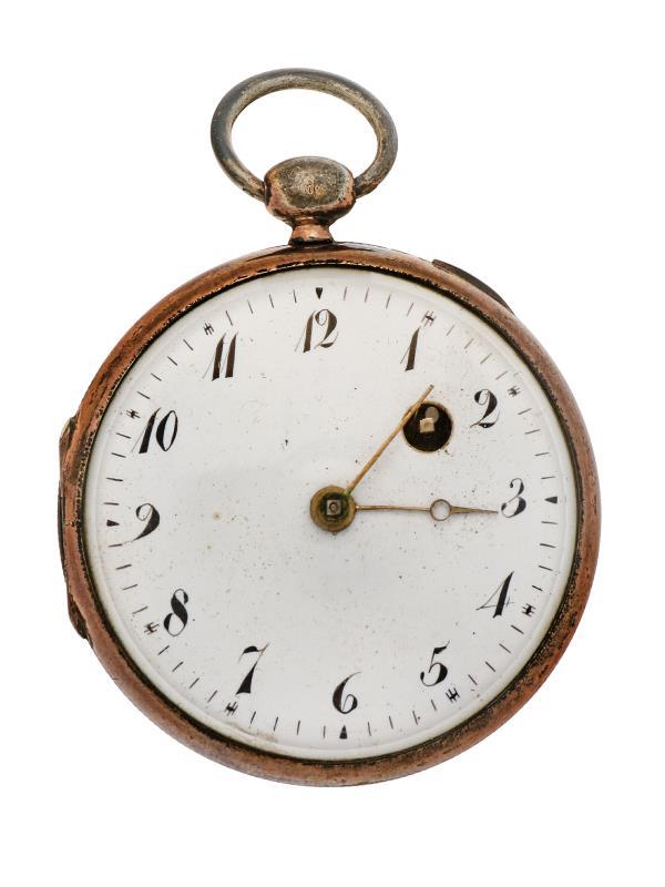 Zakhorloge zilver, snek - Herenzakhorloge - Handopwindbaar - Ca. 1850.