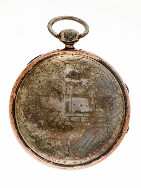 Zakhorloge zilver, snek - Herenzakhorloge - Handopwindbaar - Ca. 1850.