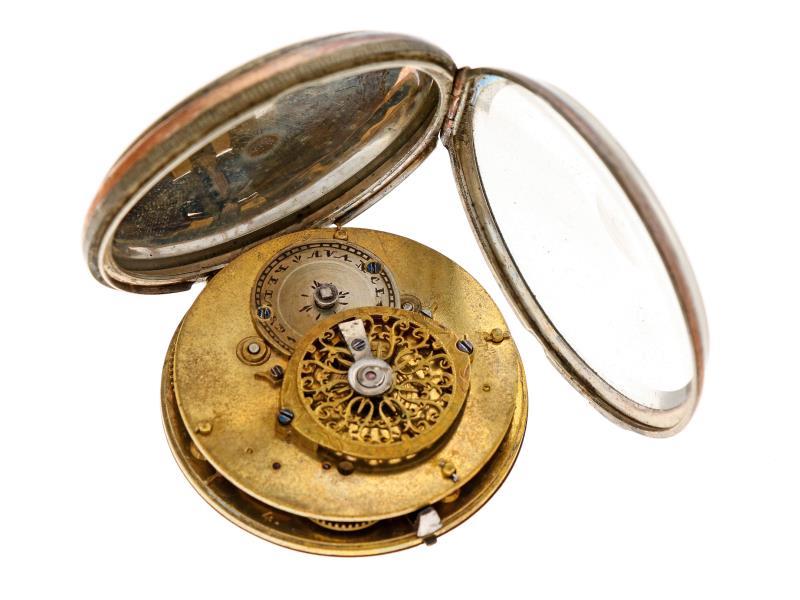 Zakhorloge zilver, snek - Herenzakhorloge - Handopwindbaar - Ca. 1850.