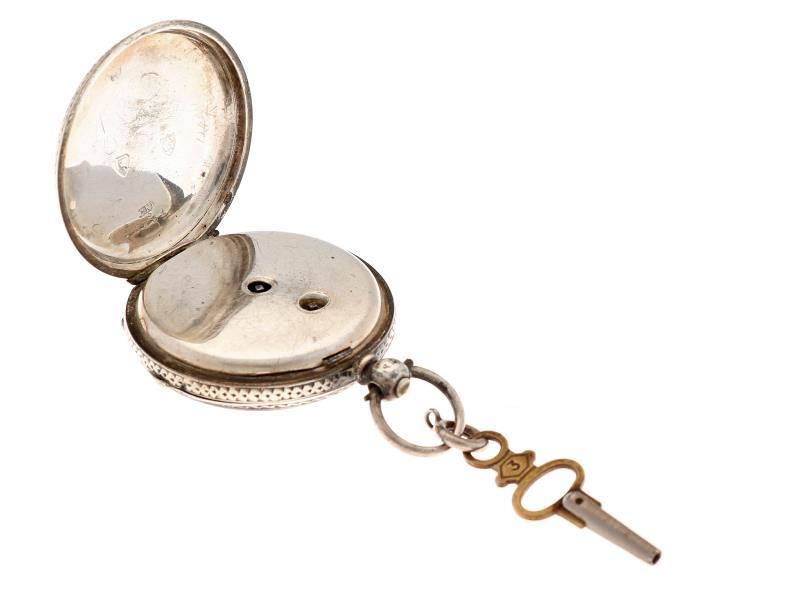 Zakhorloge zilver - Dameszakhorloge - Handopwindbaar - Ca. 1850.