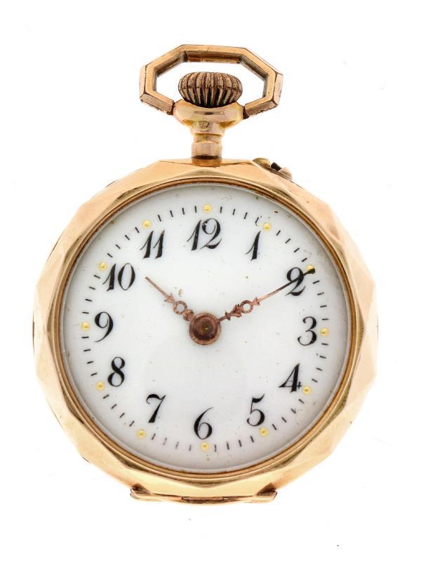 Zakhorloge goud - Dameszakhorloge - Handopwindbaar - Ca. 1900.