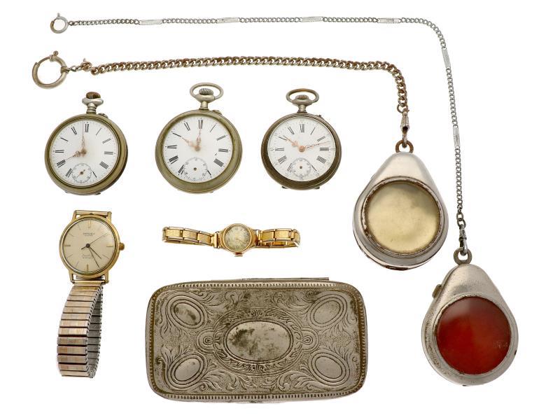 Lot van 5 diverse uurwerken - Herenzakhorloge - Handopwindbaar.