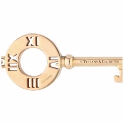 Geelgouden Tiffany & Co. collier met een Atlas Pierced Key hanger, met ca. 0.02 ct. diamant - 18 kt.