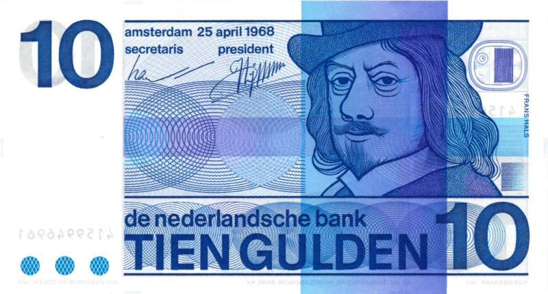 Nederland. 10 gulden. Bankbiljet. Type 1968. Frans Hals - UNC.