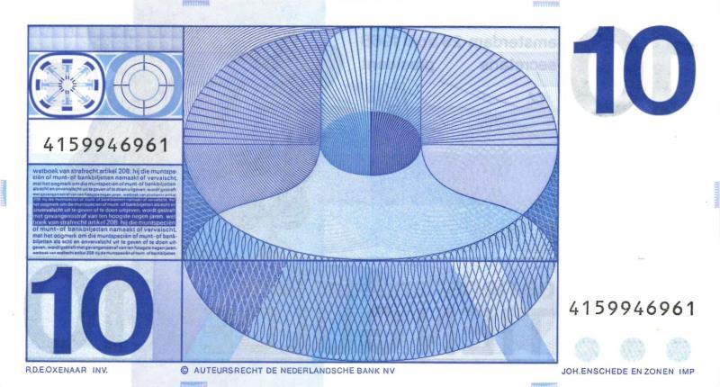 Nederland. 10 gulden. Bankbiljet. Type 1968. Frans Hals - UNC.