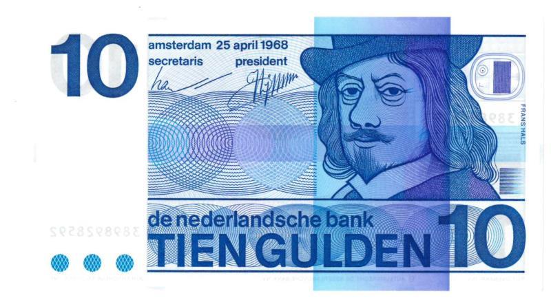 Nederland. 10 gulden. Bankbiljet. Type 1968. Frans Hals - Nagenoeg UNC.