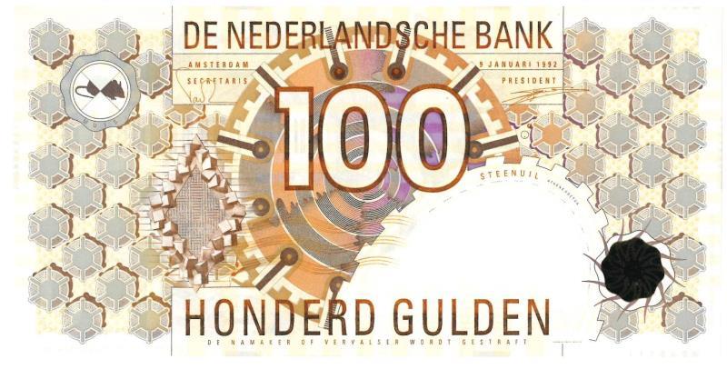 Nederland. 100 gulden. Bankbiljet. Type 1982. Steenuil - Prachtig.