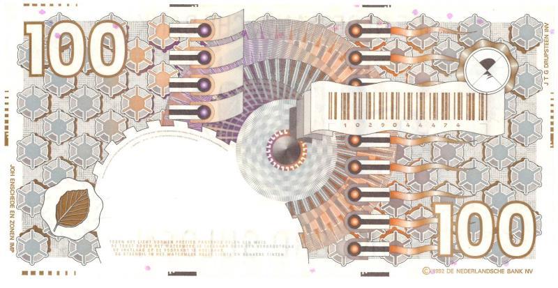 Nederland. 100 gulden. Bankbiljet. Type 1982. Steenuil - Zeer Fraai / Prachtig.