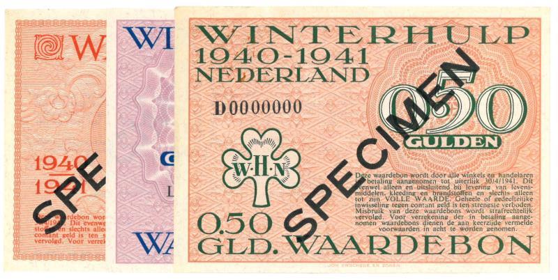 Nederland. ½/1/2½ gulden. Bankbiljet. Type 1940-1942. - About UNC.