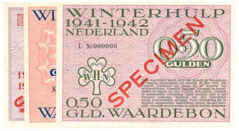 Nederland. ½/1/2½ gulden. Bankbiljet. Type 1941-1942. - About UNC.