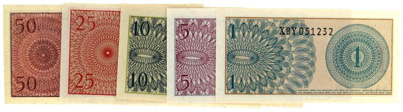 Indonesia. 1-50 sen. Banknotes. Type 1964. - UNC.