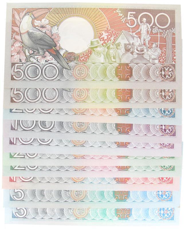 Suriname. 5-500 gulden. Banknotes. Type 1986-1988. - UNC.