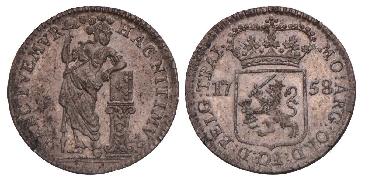 Muntmeesterpenning Utrecht 1758. FDC.