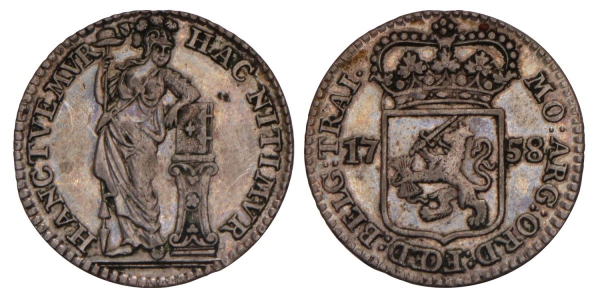 Muntmeesterpenning Utrecht 1758. Zeer Fraai.
