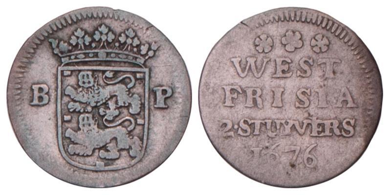 2 Stuiver Enkhuizen 1676. Zeer Fraai.