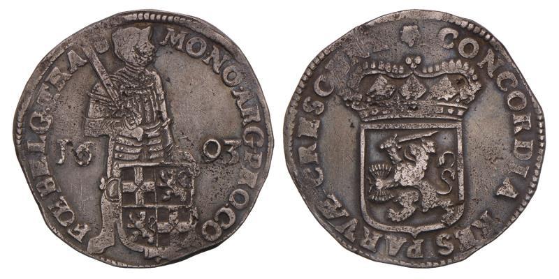 Zilveren dukaat Utrecht 1693. Fraai / Zeer Fraai.