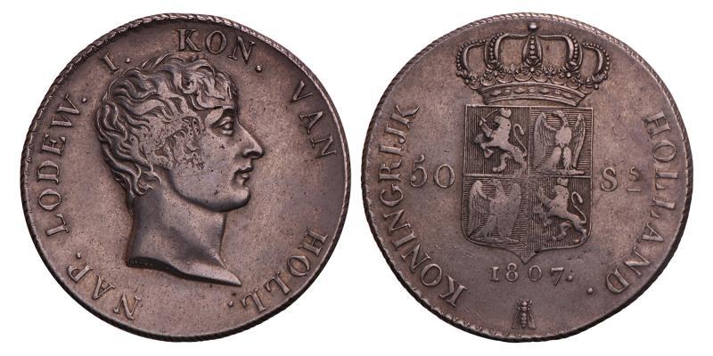 50 Stuiver Lodewijk Napoleon 1807. Zeer Fraai / Prachtig.