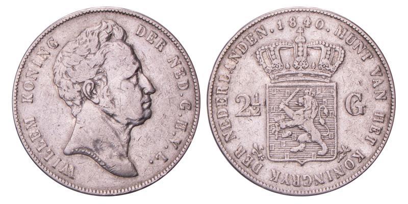 2½ Gulden Willem I 1840. Zeer Fraai -.