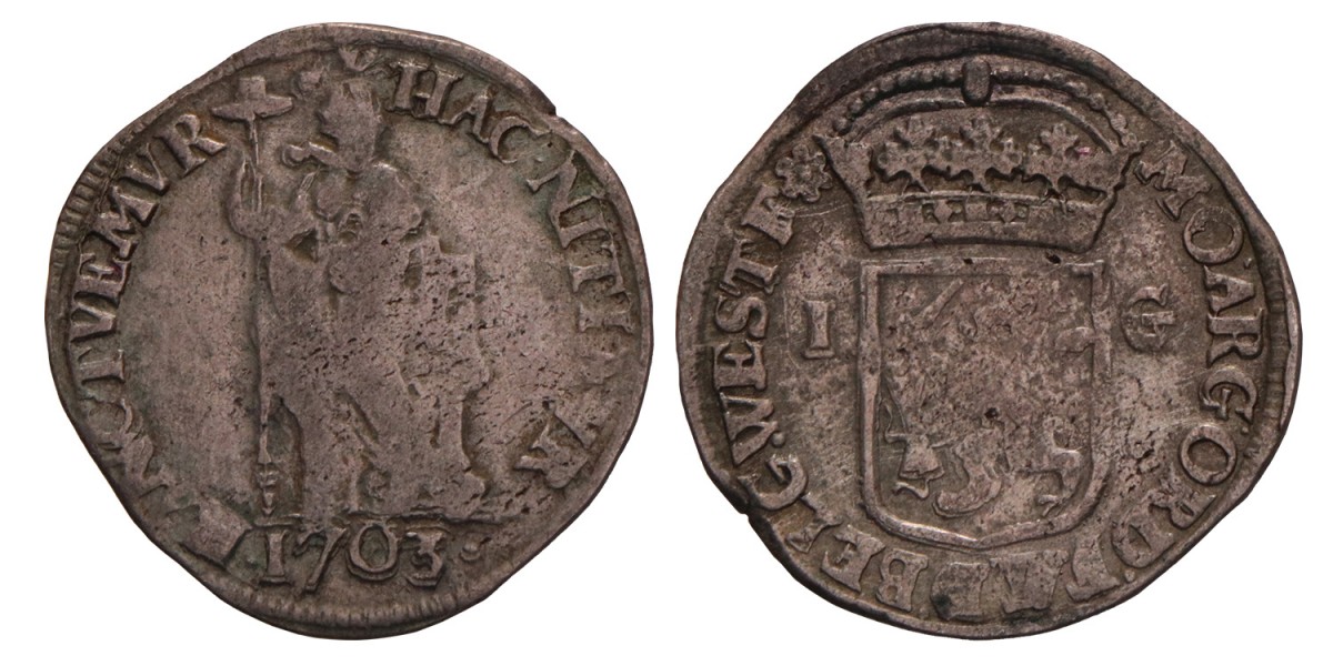 1 Gulden West-Friesland 1703. Fraai +.