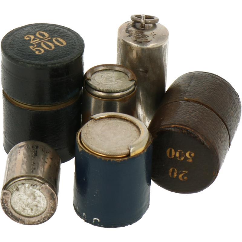 Lot (6) Muntkokers.
