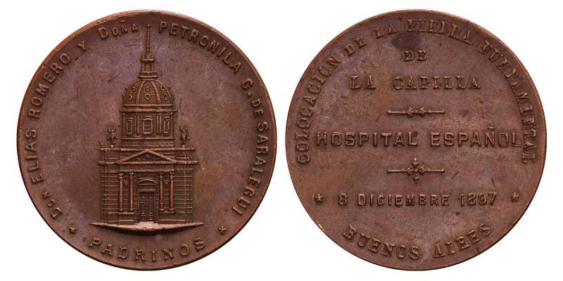 Argentina. 1897. First stone laid, Hospital, Buenes Aires.