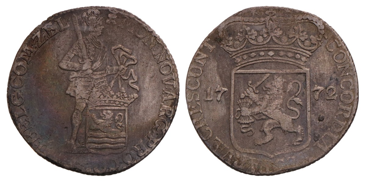 Zilveren dukaat Zeeland 1772. Zeer Fraai -.