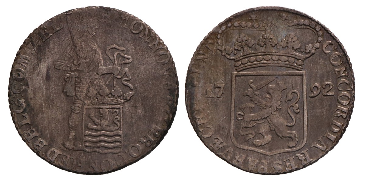Zilveren dukaat Zeeland 1792. Zeer Fraai -.