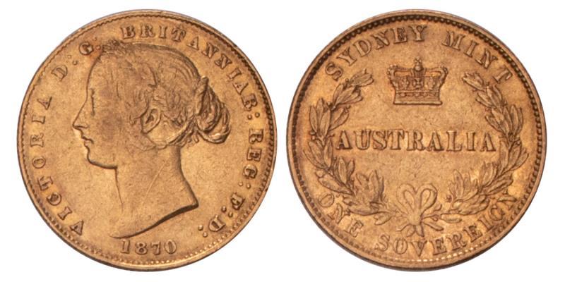 Australia. Victoria. 1 Sovereign. 1870.