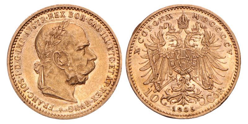 Austria. Frans Joseph II. 10 Corona. 1905.