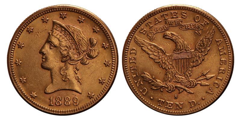 USA. 10 Dollar. 1889 S.