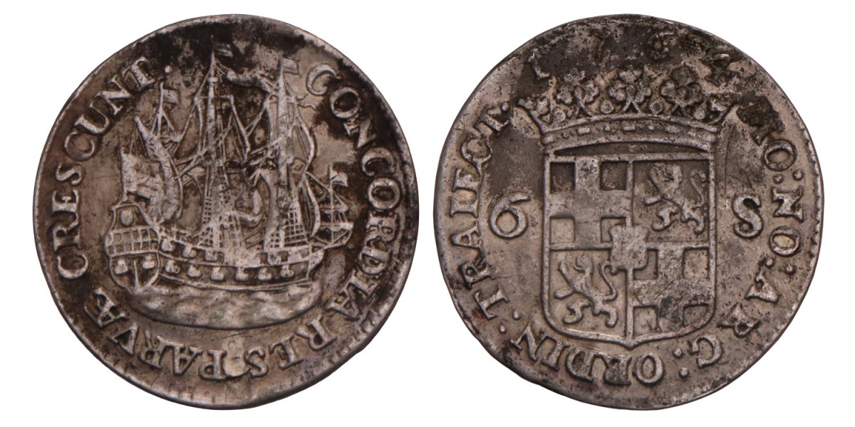 6 Stuiver Utrecht 1764. Fraai / Zeer Fraai.