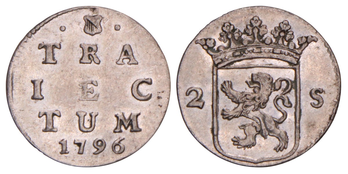 2 Stuiver Utrecht 1796. Zeer Fraai / Prachtig.