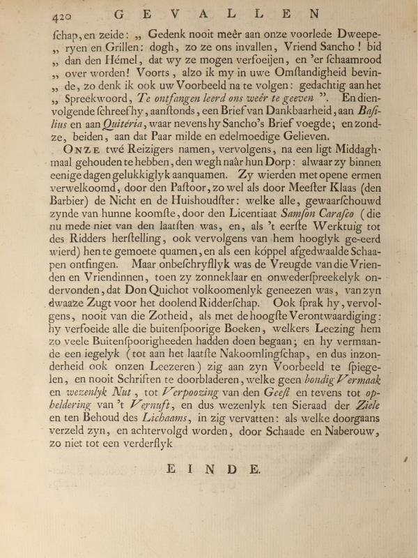 Miguel de Cervantes Saavedra. Don Quichot van La  Mancha in half lederen band. 1746