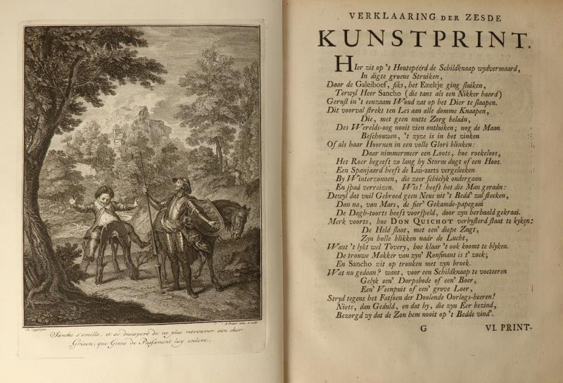 Miguel de Cervantes Saavedra. Don Quichot van La  Mancha in half lederen band. 1746