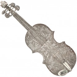 Miniatuur viool zilver.