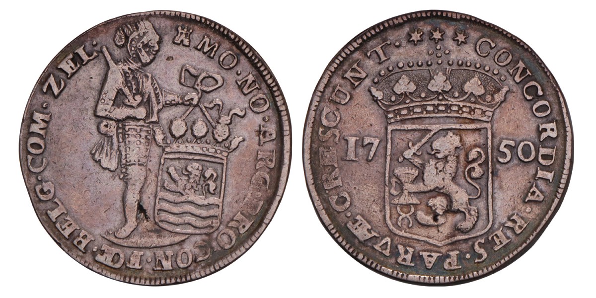 Zilveren dukaat Zeeland 1750. Zeer Fraai -.