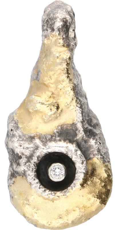 Hanger zilver, ca. 0.10 ct. diamant - 925/1000.