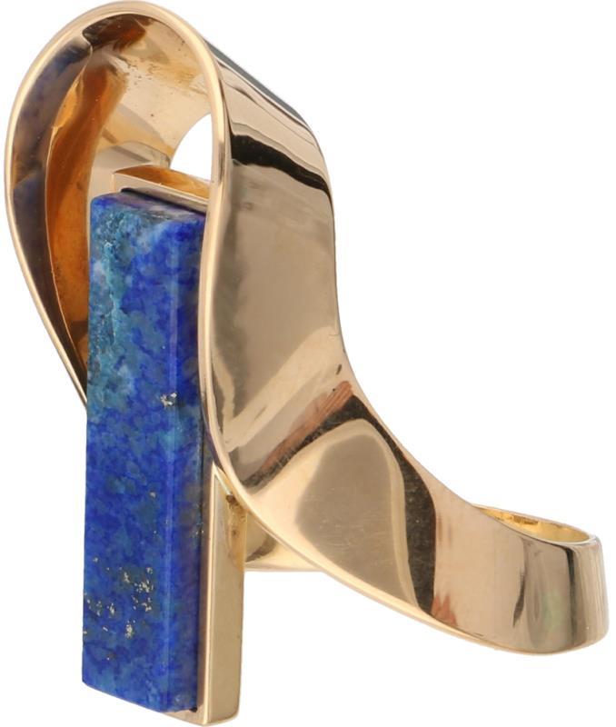 Design ring geelgoud, lapis lazuli - 18 kt.