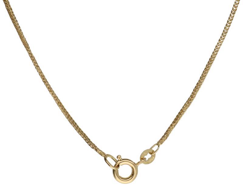 Collier met hanger geelgoud, ca. 0.032 ct. diamant en cultivé parel - 14 kt.