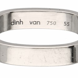 Witgouden vierhoekige dinh van band ring - 18 kt.