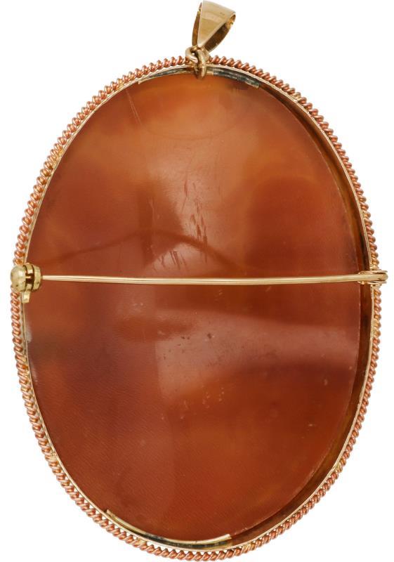 Hanger/broche geelgoud, schelp - 14 kt.