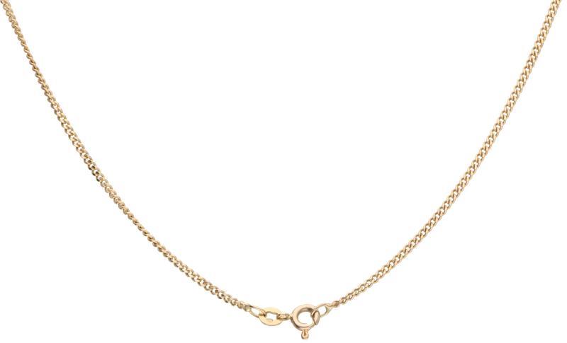 Collier met hanger geelgoud, granaat - 14 kt.