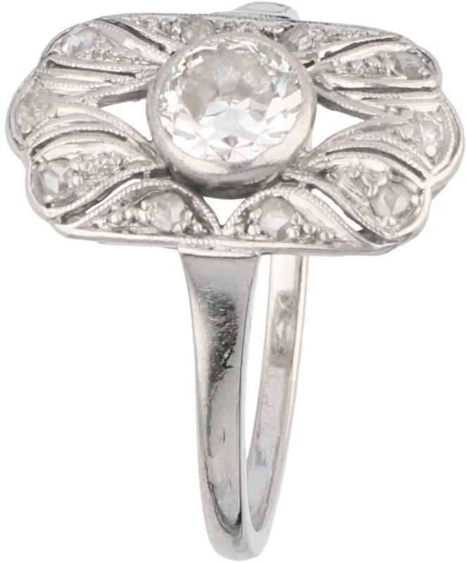 Ring witgoud, ca. 0.55 ct. diamant - 14 kt.