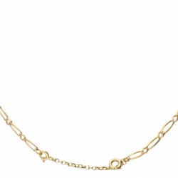 Bicolor gouden collier, met 11 roos geslepen diamanten - BWG 10 kt.