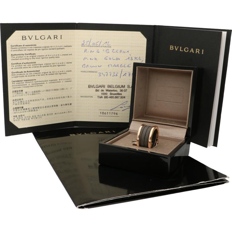 Bvlgari B.Zero1 ring roségoud, bruin marmer - 18 kt.