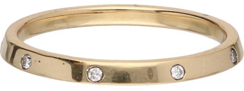 Paul Simons aanschuif ring geelgoud, ca. 0.05 ct. diamant - 18 kt.