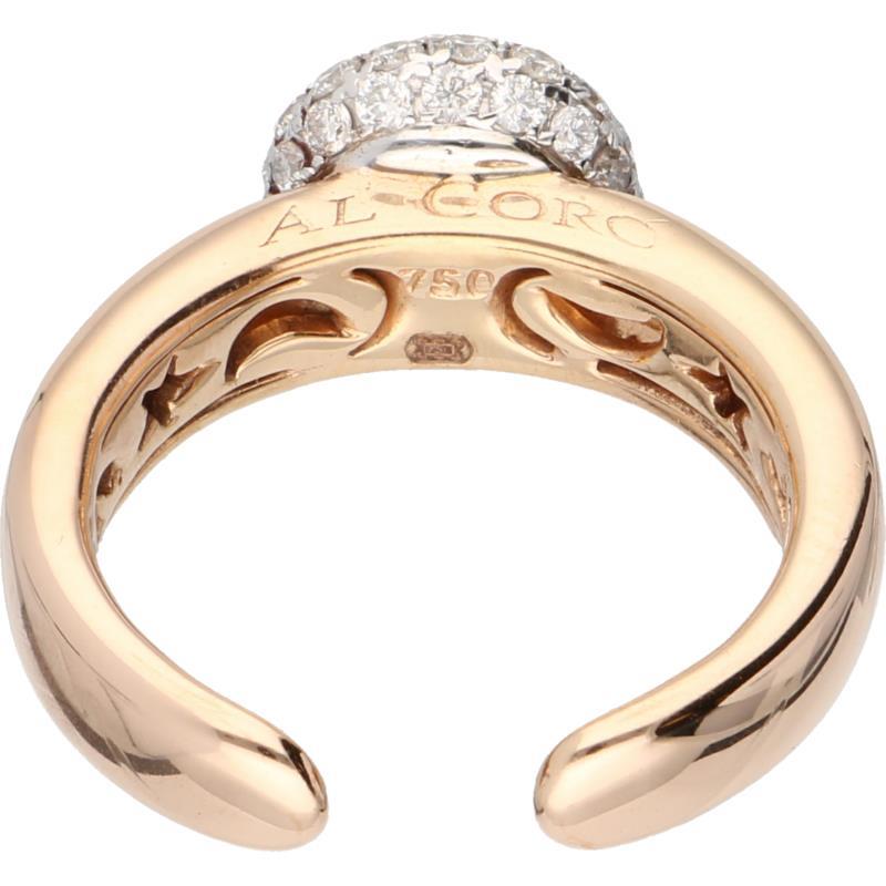 Al Coro Mezzaluna ring geelgoud, ca. 1.15 ct. diamant - 18 kt.